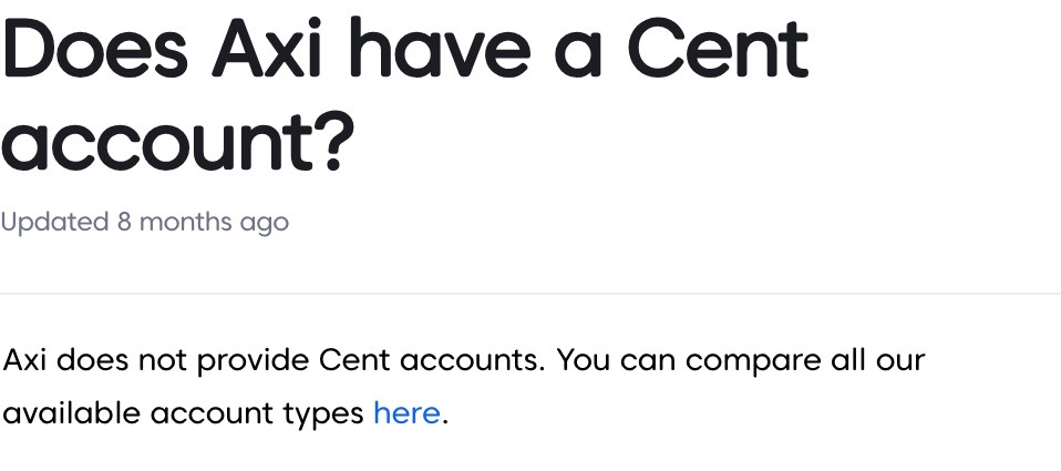 Axi公式ヘルプ英語版 Axi does not provide Cent accounts