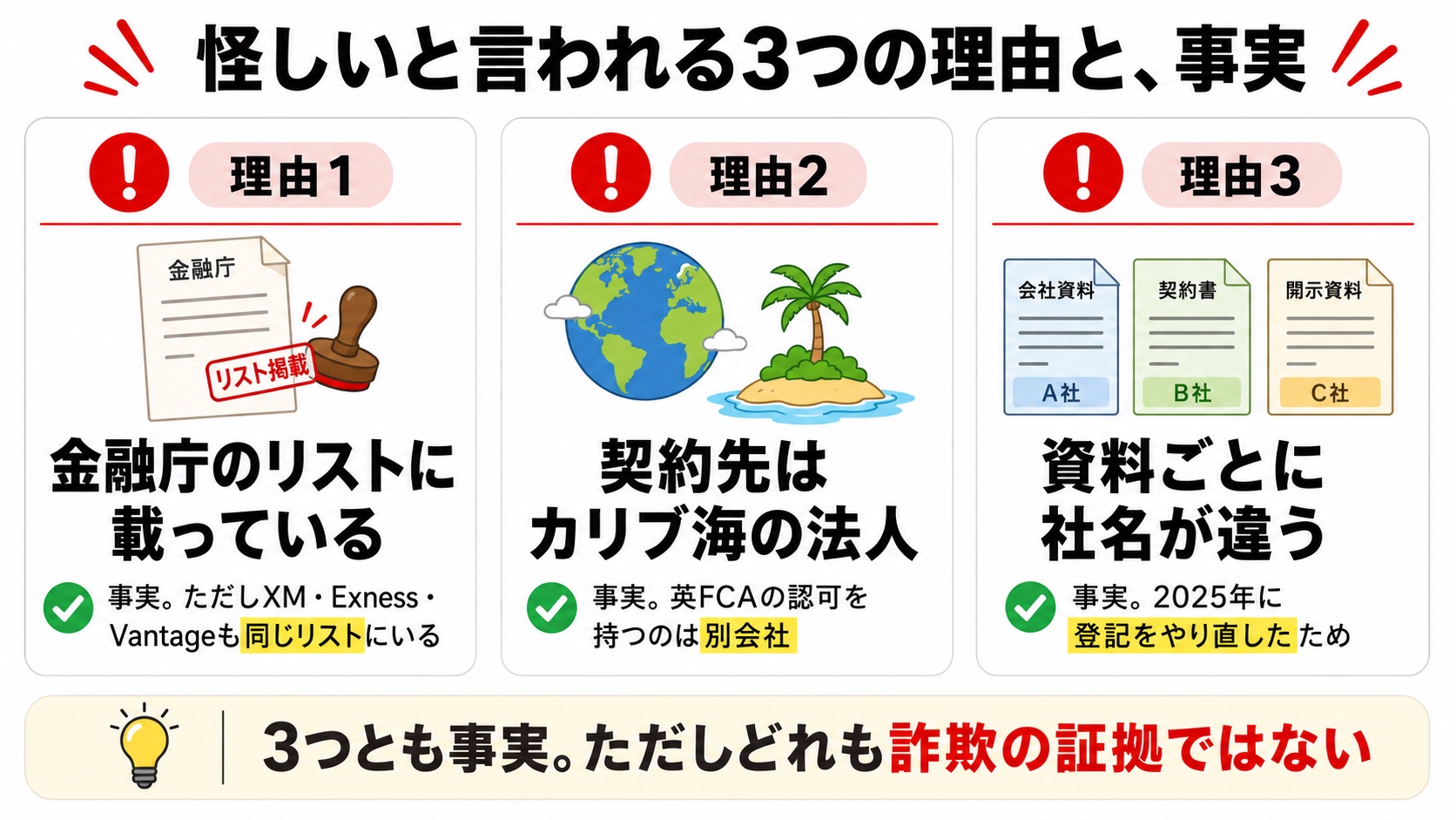 Axiが怪しいと言われる3つの理由と事実関係を整理した図解