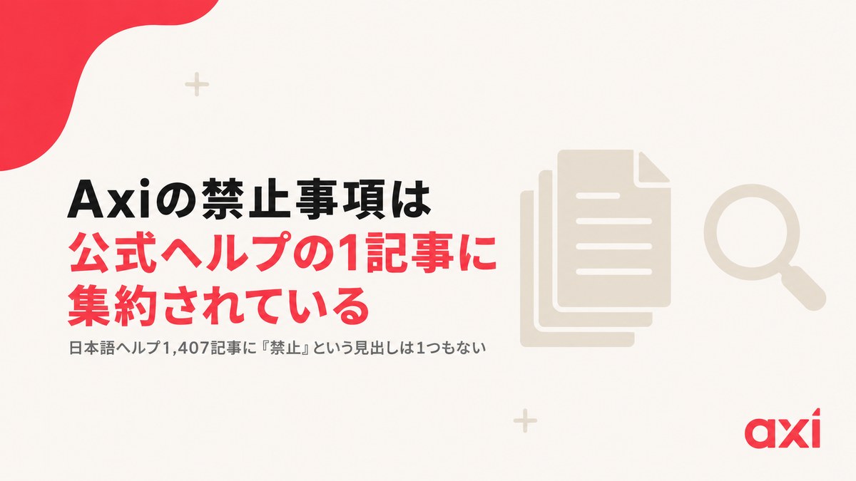 Axiの禁止事項は公式ヘルプの1記事に集約されている