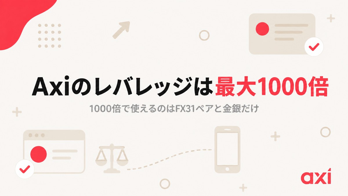 Axiのレバレッジは最大1000倍｜1000倍で使えるのはFX31ペアと金銀だけ