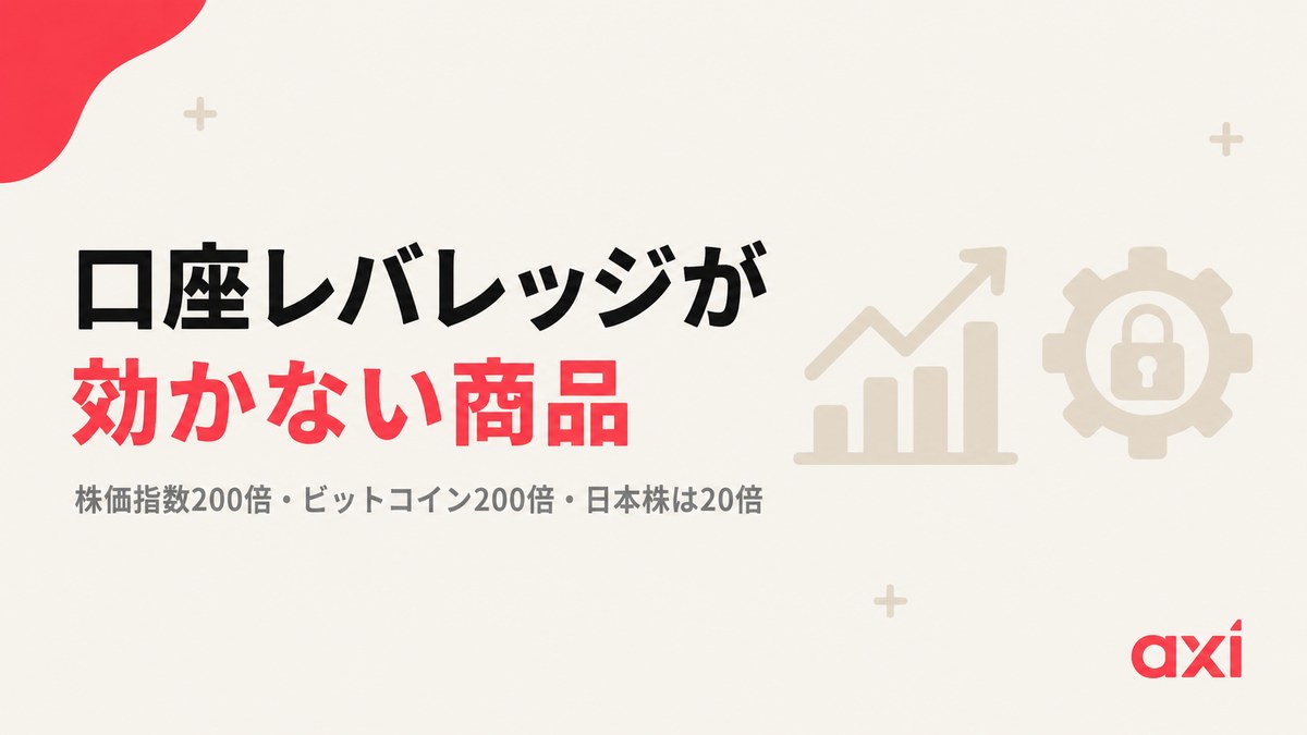 Axiで口座レバレッジが効かない商品と固定の証拠金率