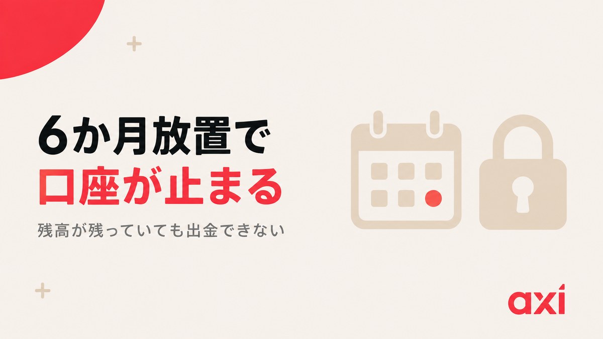 Axiの口座は6か月放置でアーカイブされることを示す見出し画像