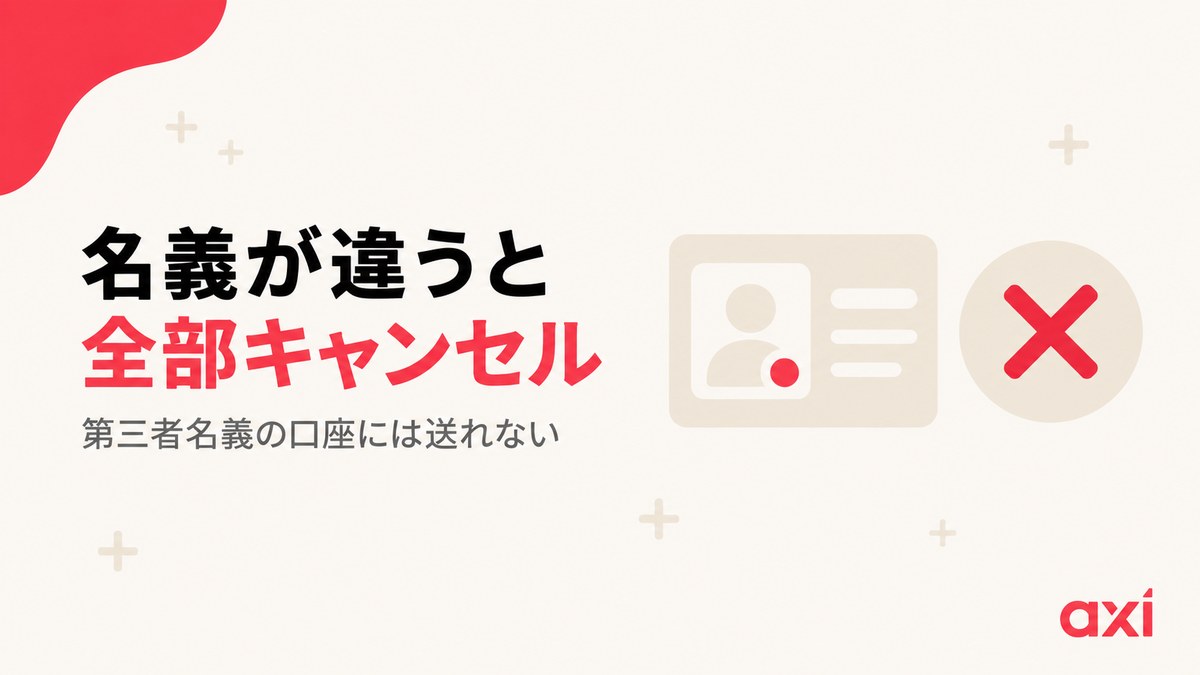第三者名義への出金はすべてキャンセルされることを示した見出し画像