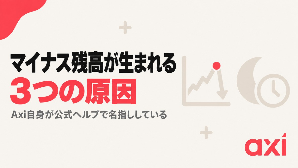 Axiが公式ヘルプで挙げているマイナス残高の3つの原因