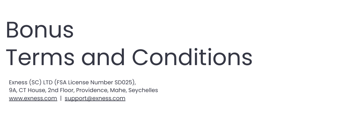 Exness Bonus Terms and Conditions 2024年9月30日版の表紙