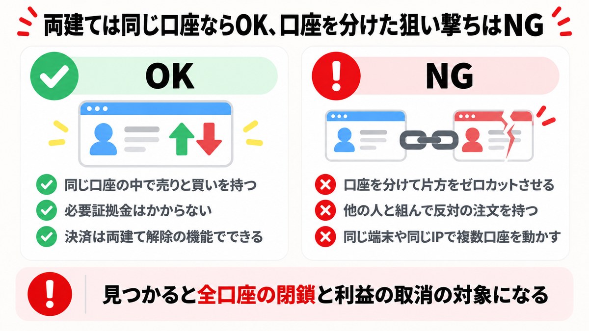 Exnessの両建ては同じ口座ならOK、口座を分けたゼロカット狙いはNG