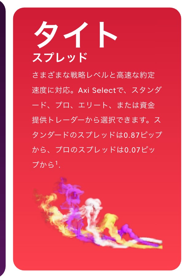 Axi公式の株価指数ページにFXと同じ0.87ピップと書かれている
