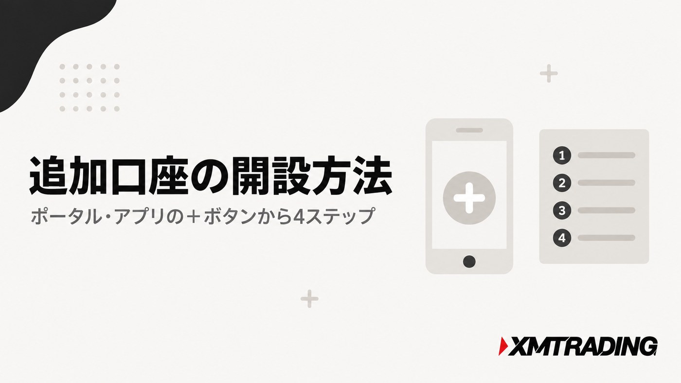 XM追加口座の開設方法｜ポータルとアプリの＋ボタンから4ステップ