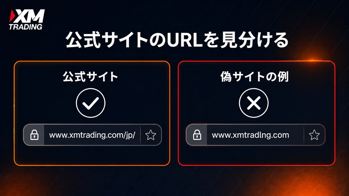XMTrading公式サイトのURLと偽サイトの見分け方