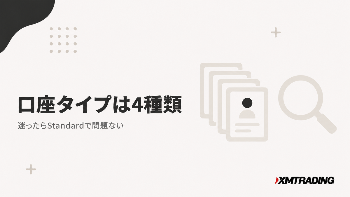 XMの口座タイプは4種類。迷ったらStandardで問題ない