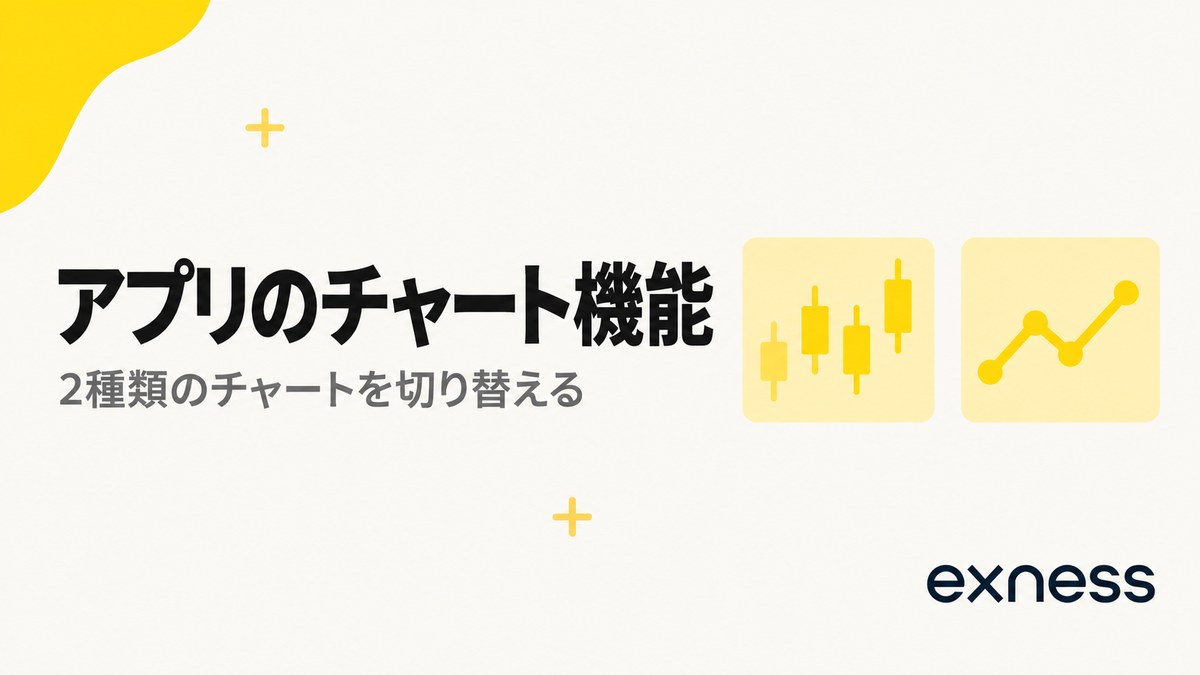Exnessアプリのチャート機能。2種類のチャートを切り替える
